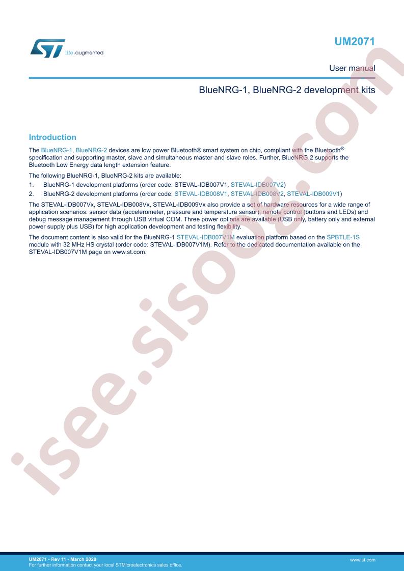 BlueNRG-1, 2 Dev Kits User Manual