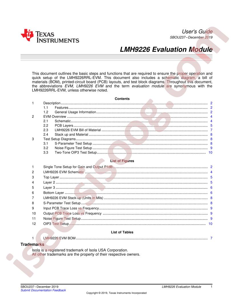 LMH9226 EVM User Guide