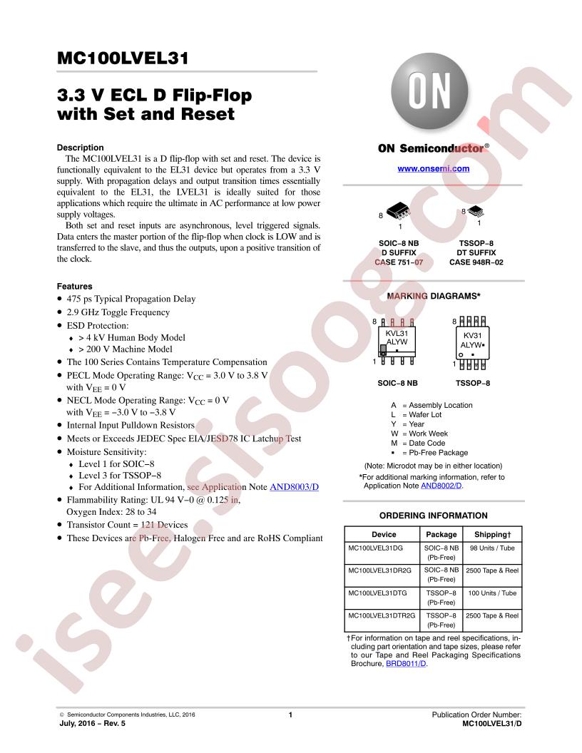 MC100LVEL31 Series