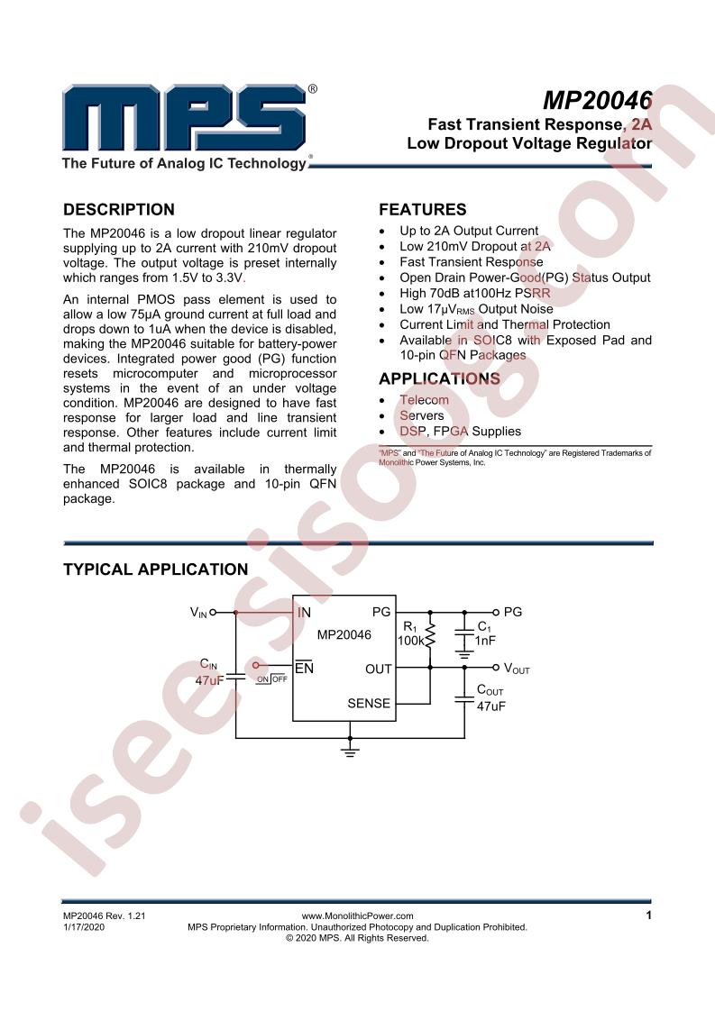 MP20046 Datasheet