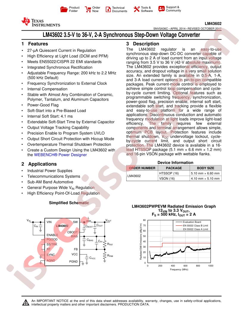 LM43602 Datasheet
