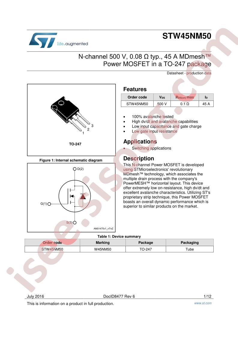 STW45NM50