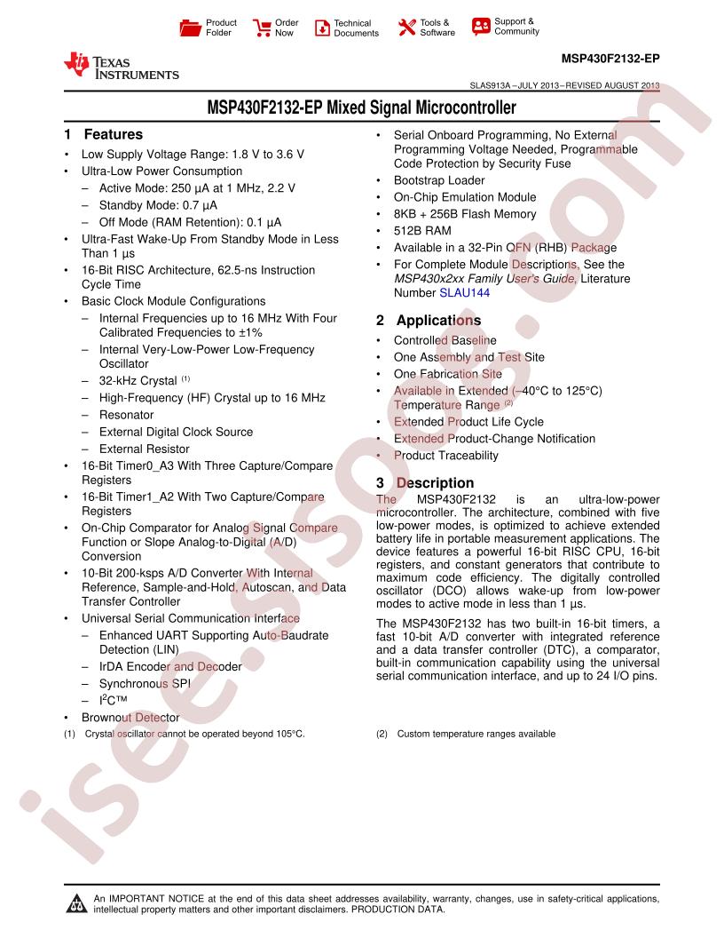 MSP430F2132-EP