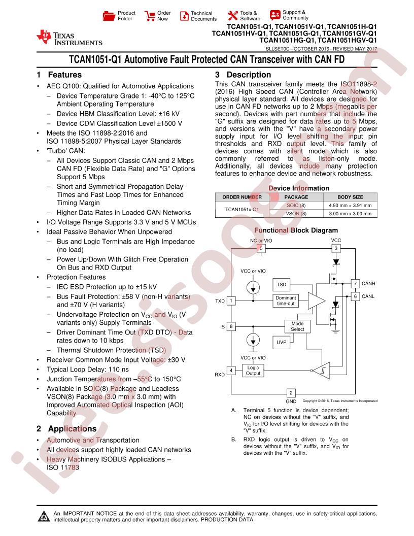 TCAN1051-Q1 Datasheet