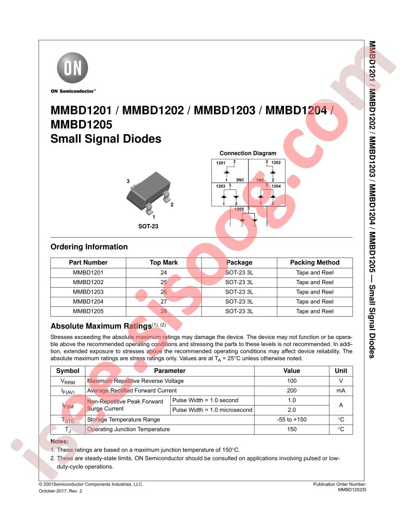 MMBD1201-05 Datasheet