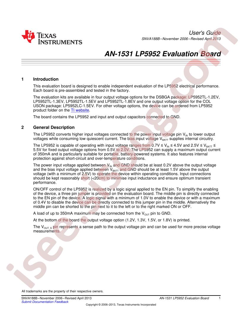 LP5952 Eval Board