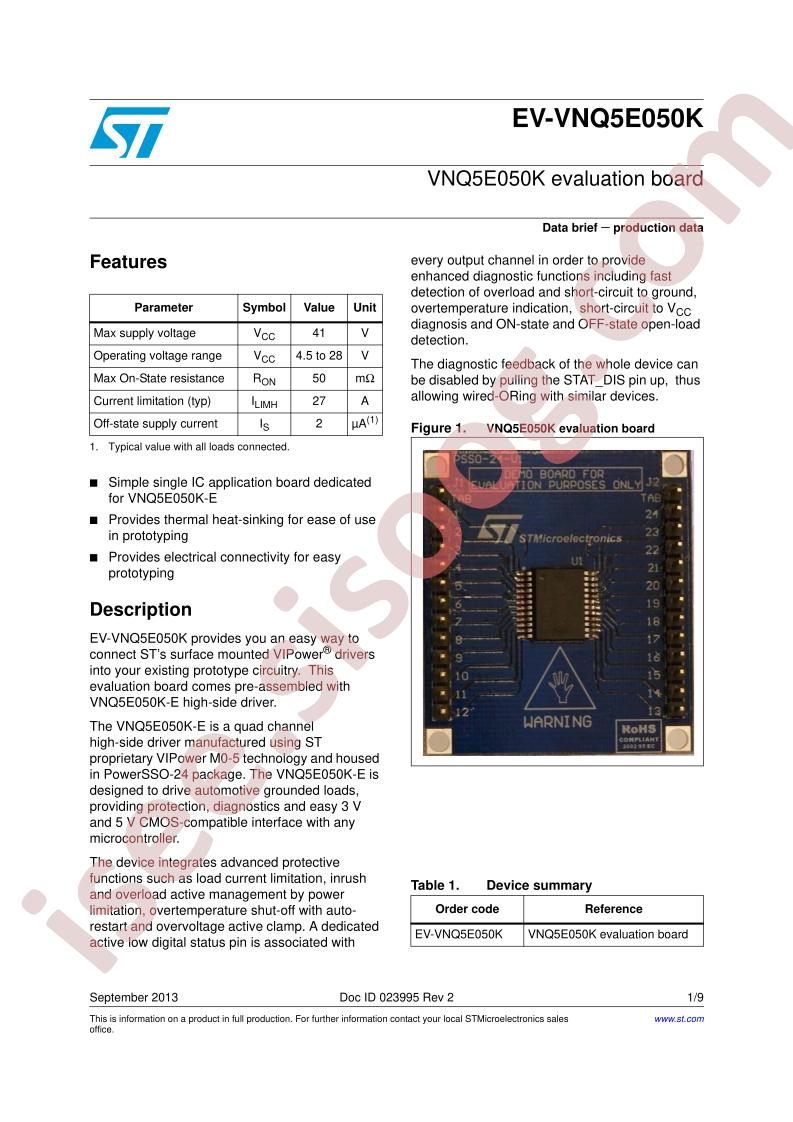 EV-VNQ5E050K Brief