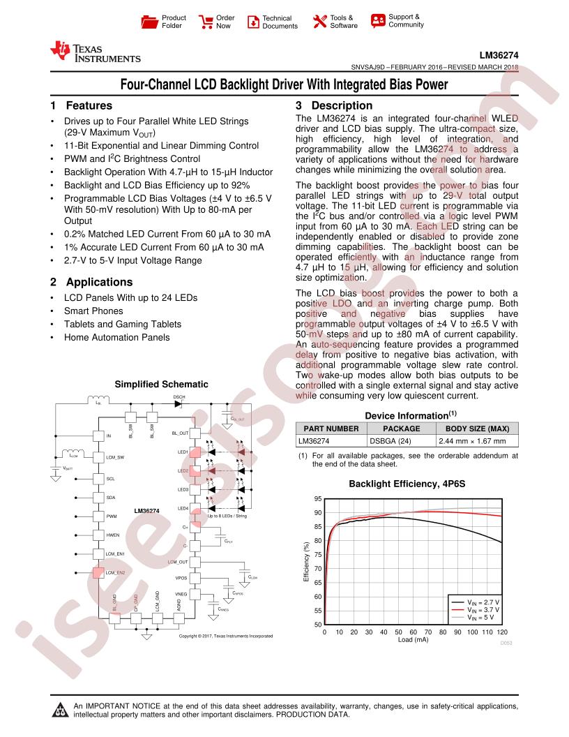 LM36274 Datasheet