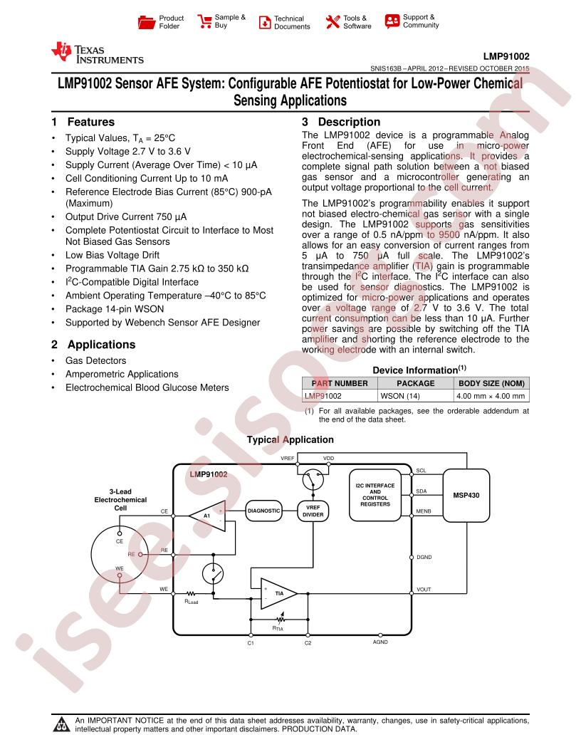 LMP91002 Datasheet