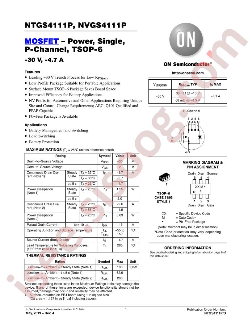 NTGS4111P, NVGS4111P