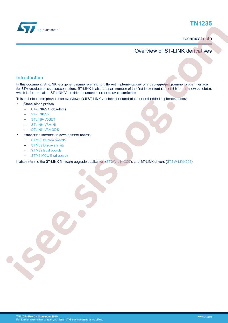 ST-LINK Overview of Derivatives