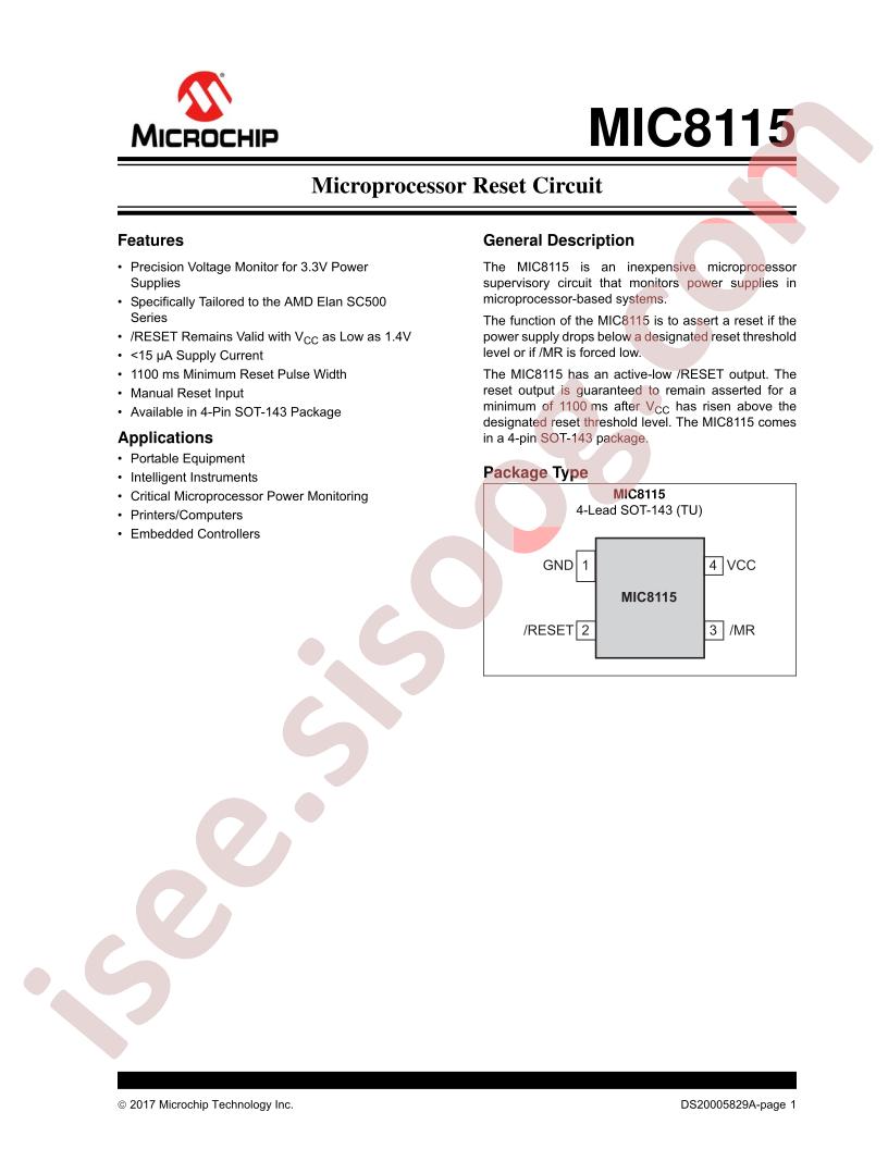 MIC8115 Datasheet