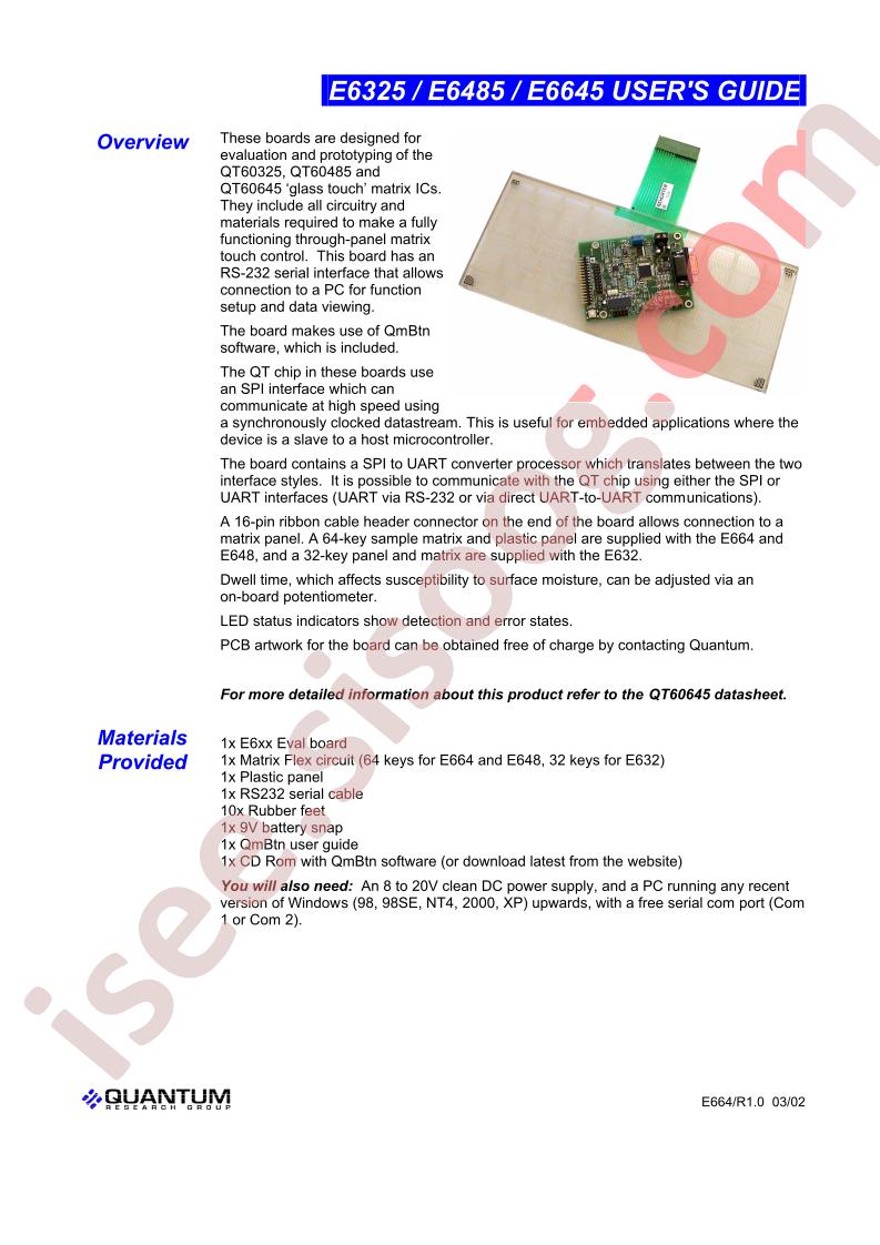 E6325/E6485/E6645 Users Guide