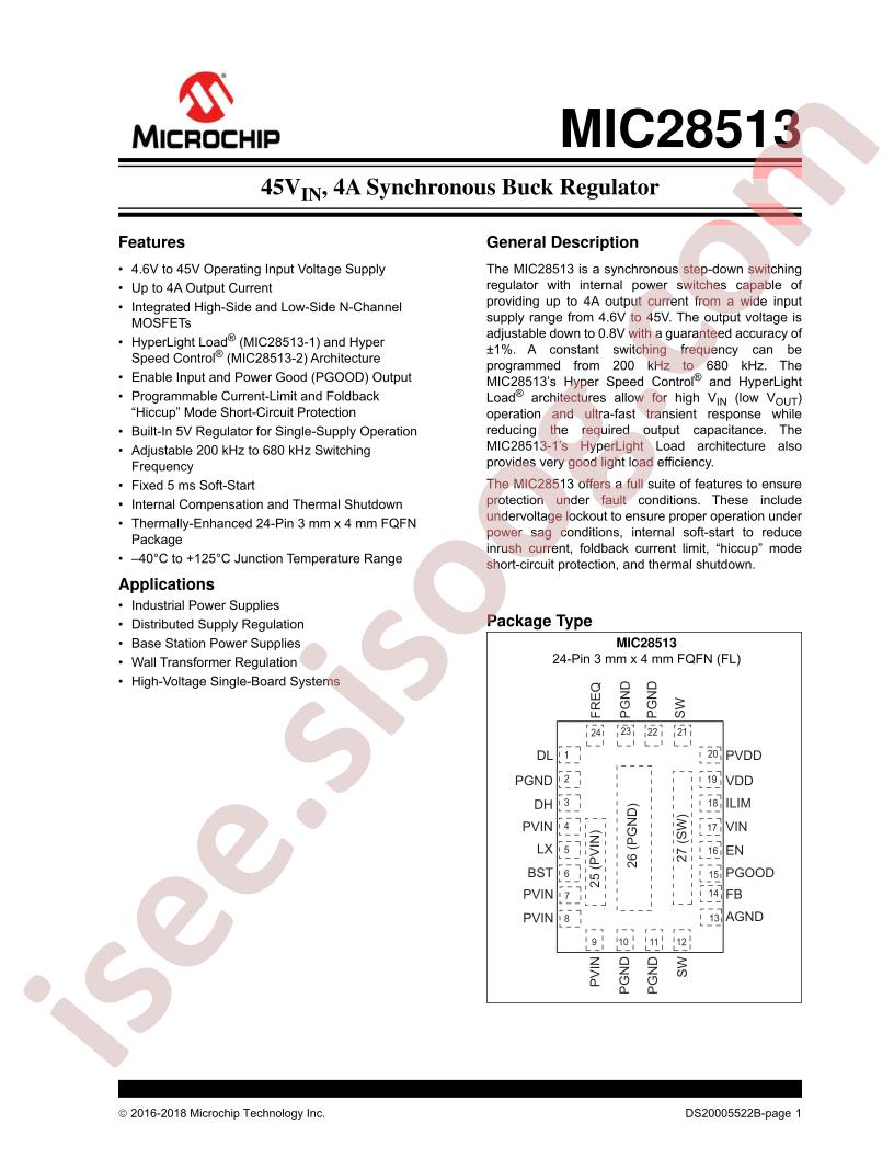 MIC28513 Datasheet