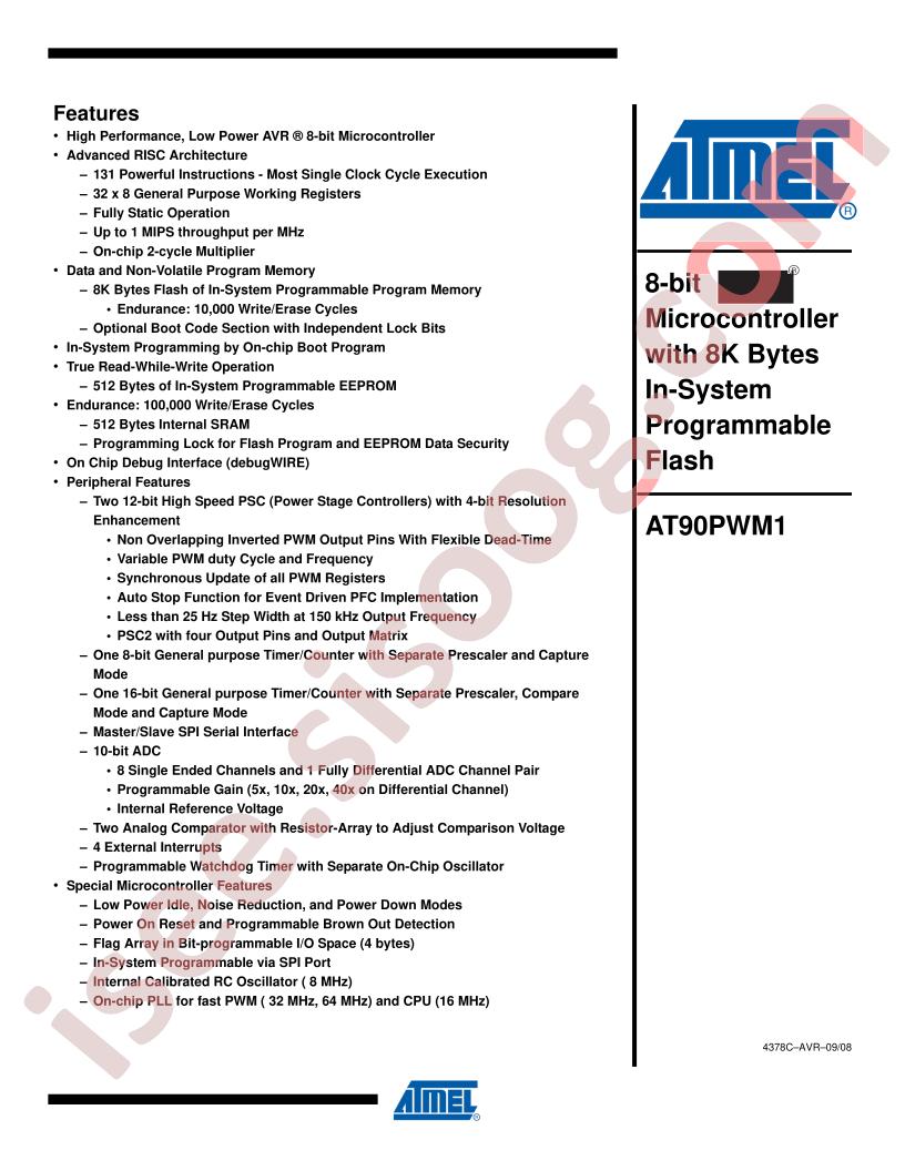 AT90PWM1 DataSheet