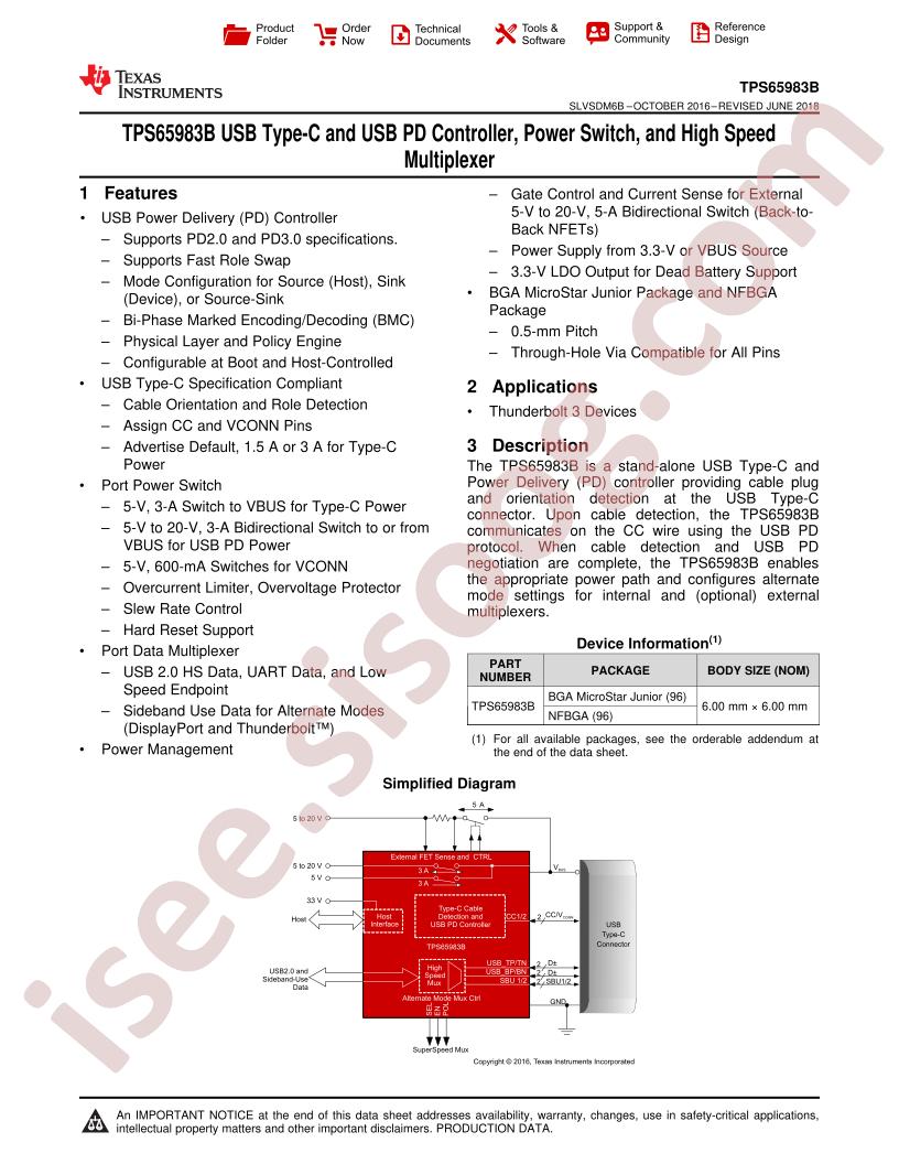 TPS65983B Datasheet