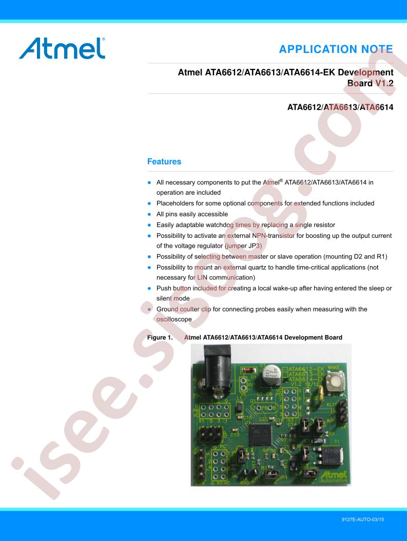 ATA6612/13/14-EK Dev Board Appl Note