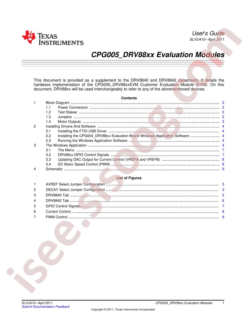 CPG005 DRV88xx User Guide