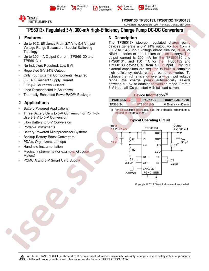 TPS60130 - TPS60133 Datasheet