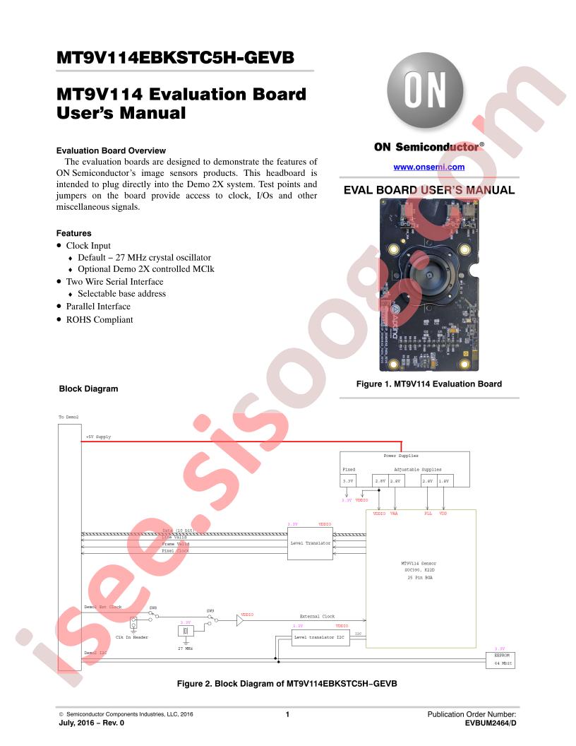 MT9V114EBKSTC5H-GEVB Manual