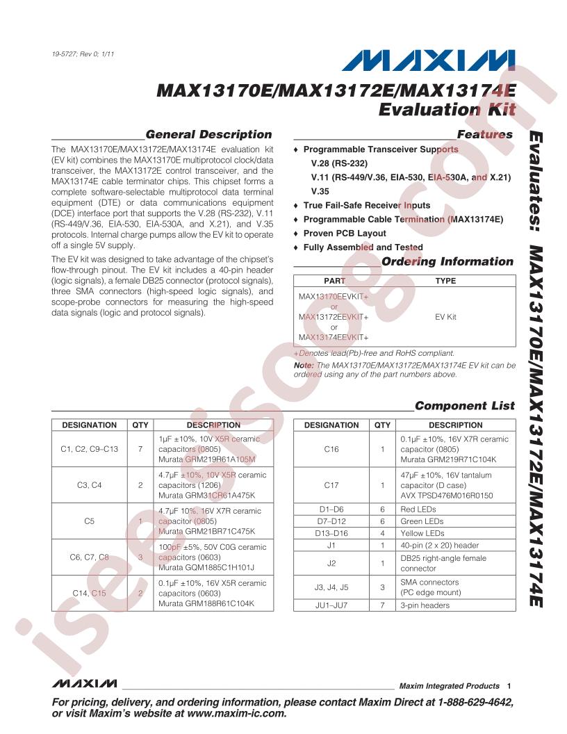 MAX13170E_72E_74E Evaluation Kit