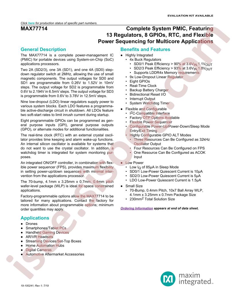 MAX77714 Datasheet