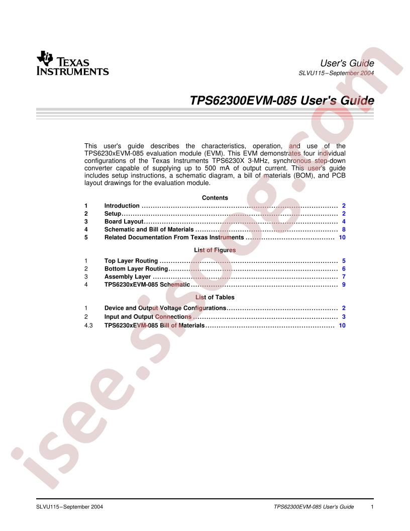 TPS62300EVM-085 User Guide