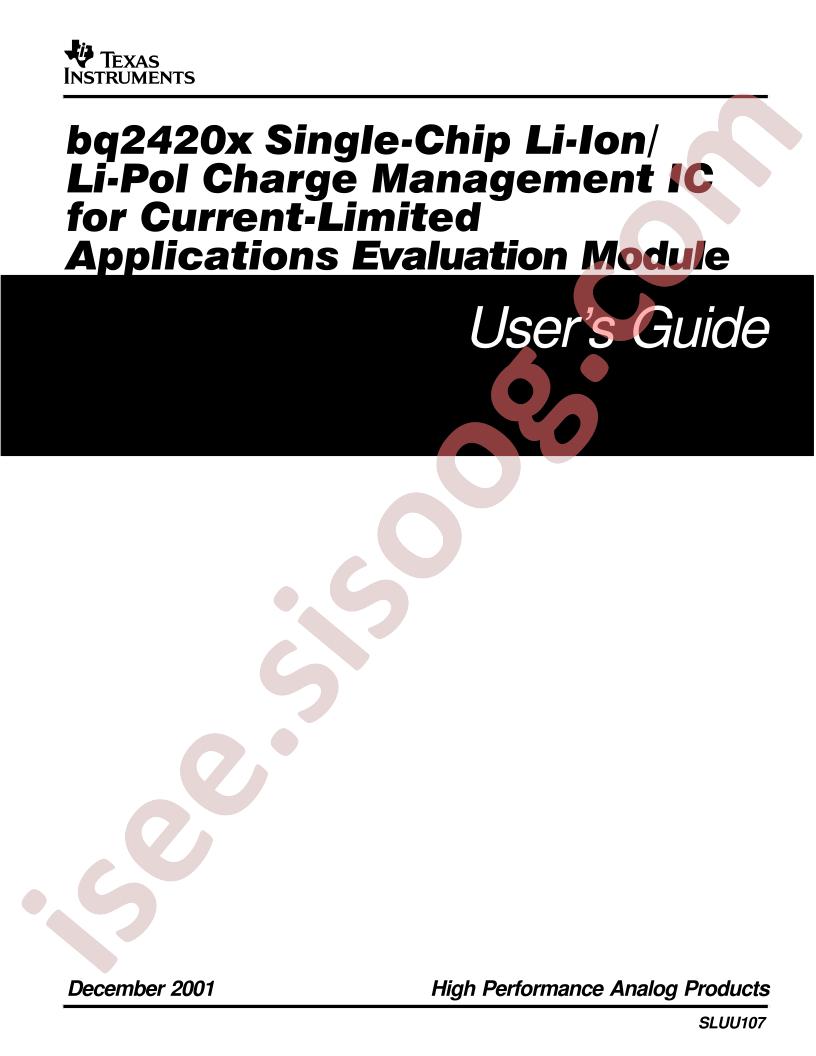 BQ2420x EVM