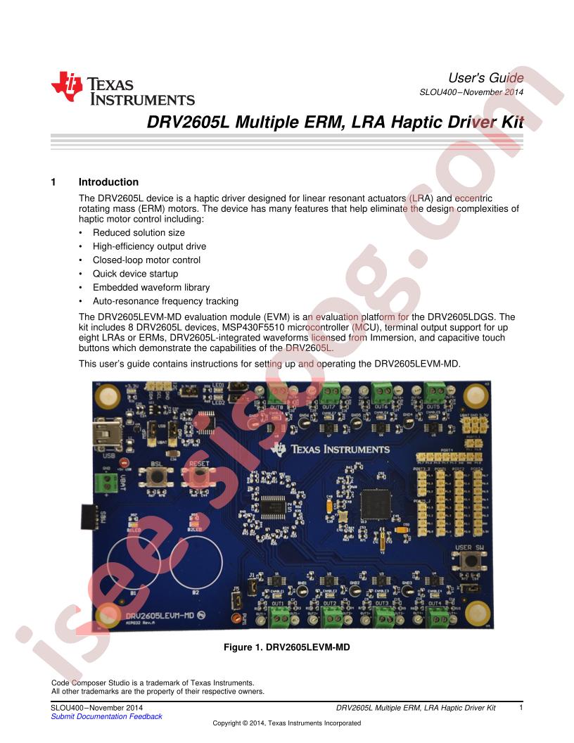 DRV2605L Kit User Guide