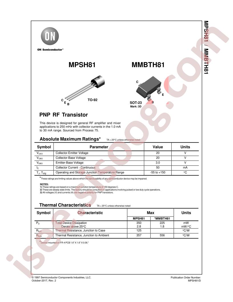 MPSH81, MMBTH81