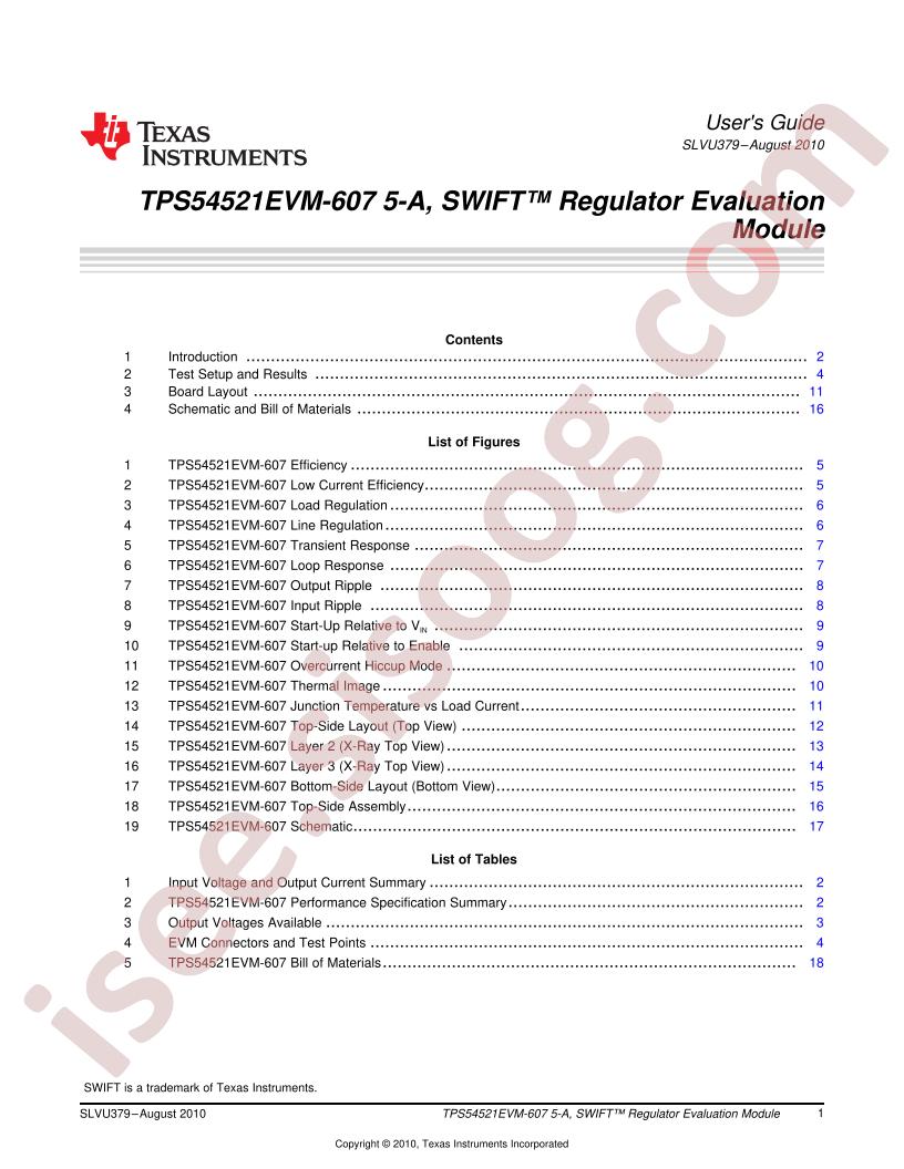 TPS54521EVM-607 User Guide