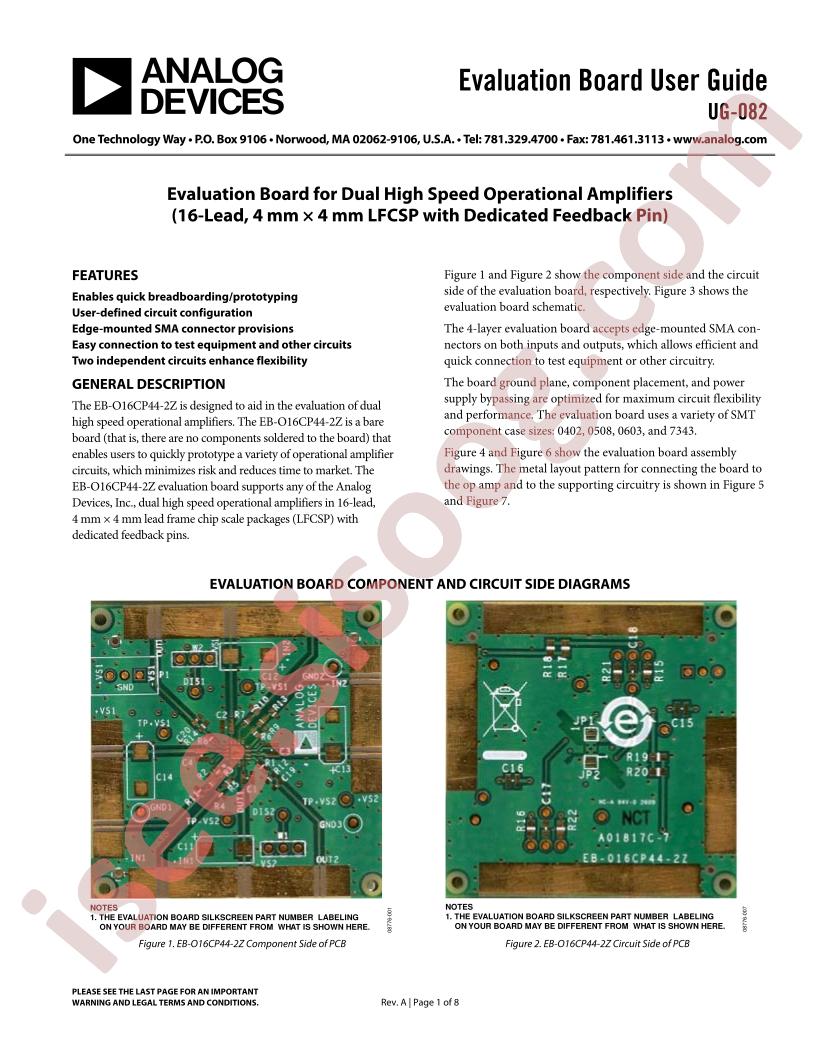 Eval Brd Dual/16-Lead/LFCSP/Pin Guide