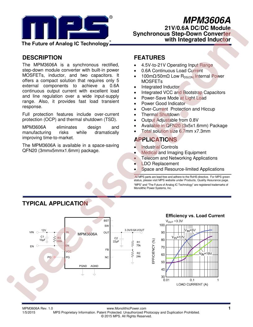 MPM3606A Datasheet