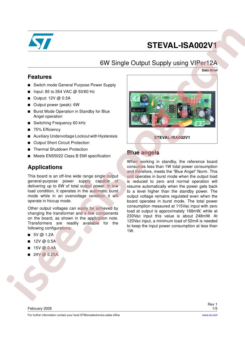 STEVAL-ISA002V1 Data Brief