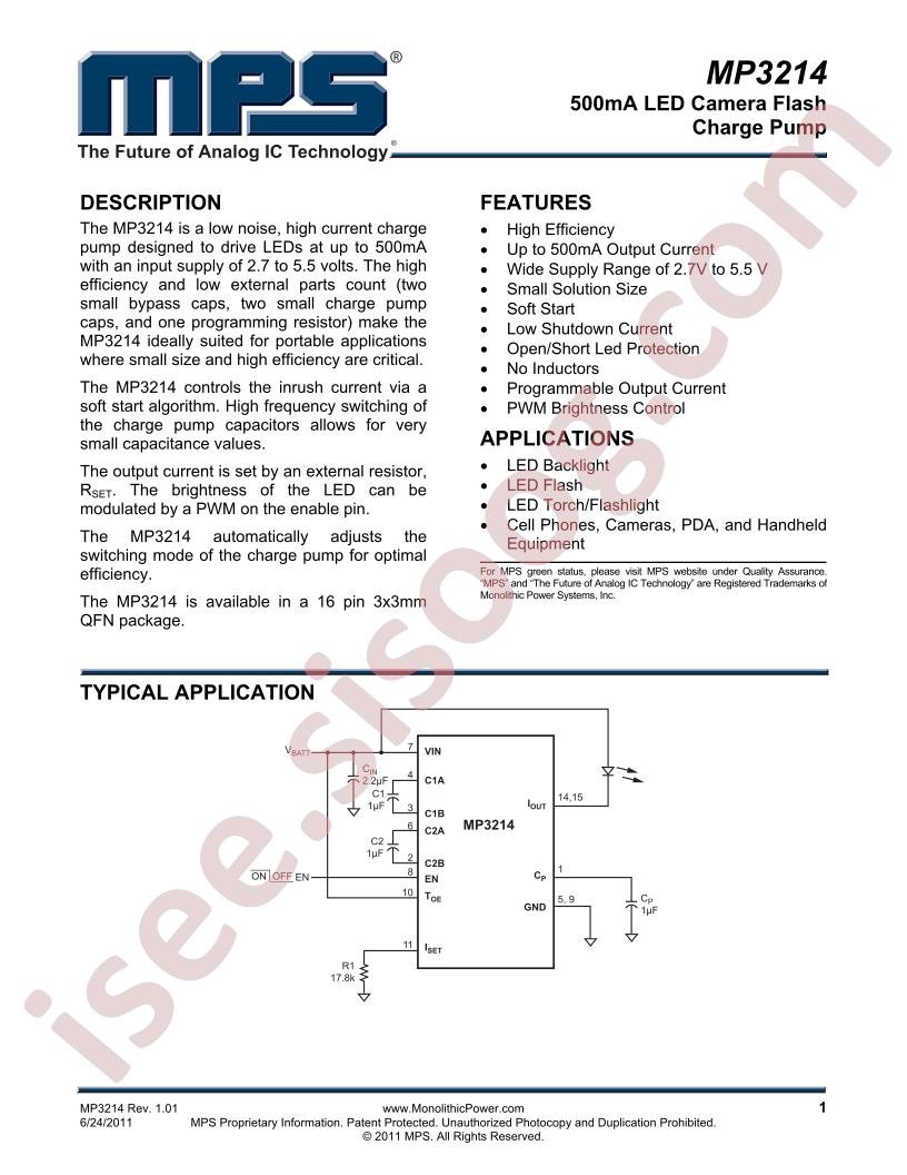 MP3214 Datasheet