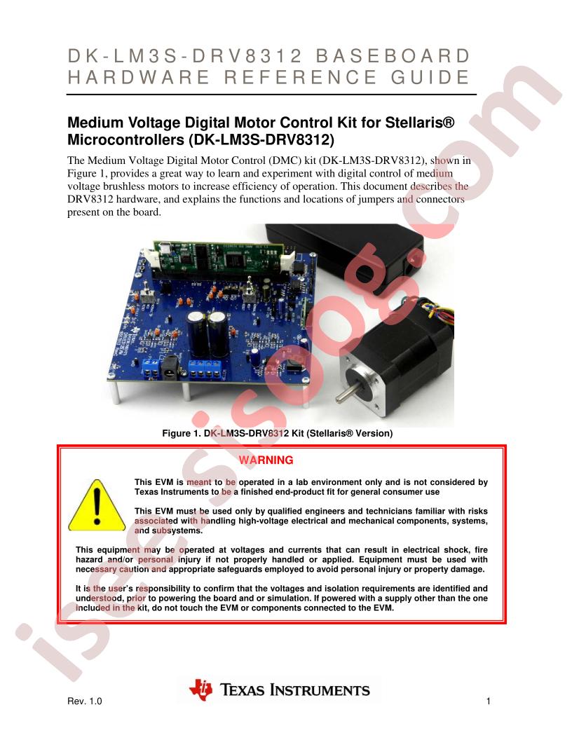 DK-LM3S-DRV8312 Reference Guide