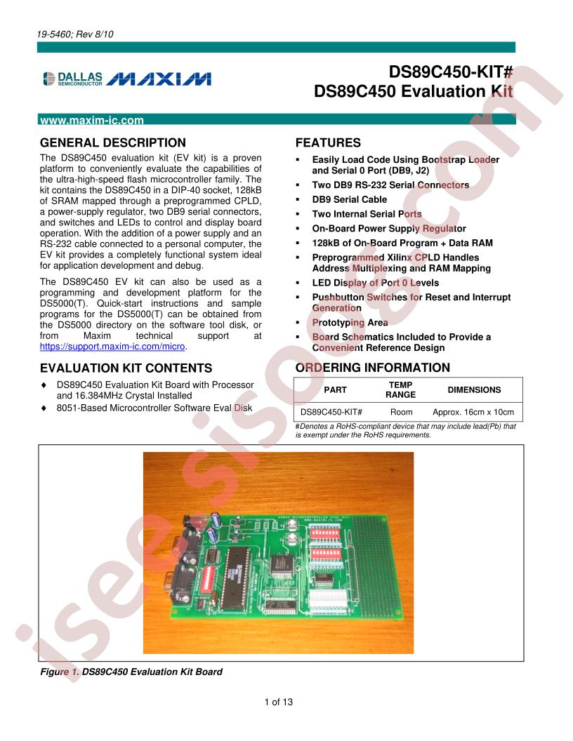 DS89C450 Eval Kit