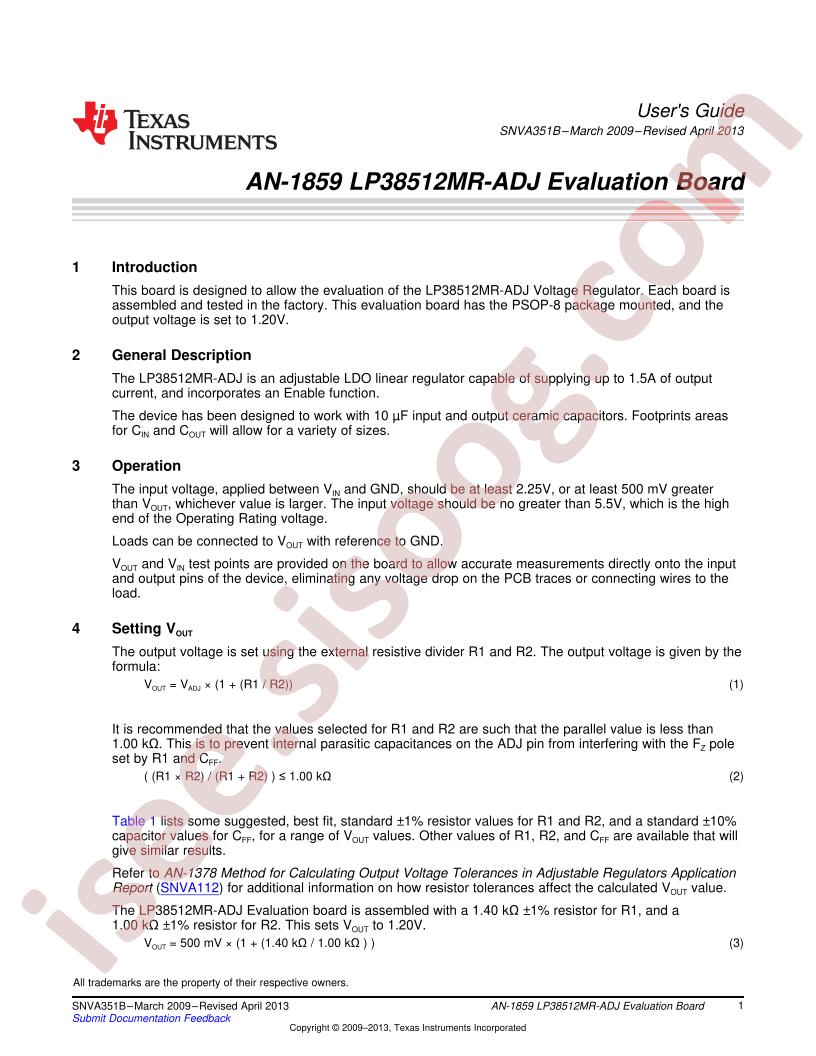 LP38512MR-ADJ Eval Board