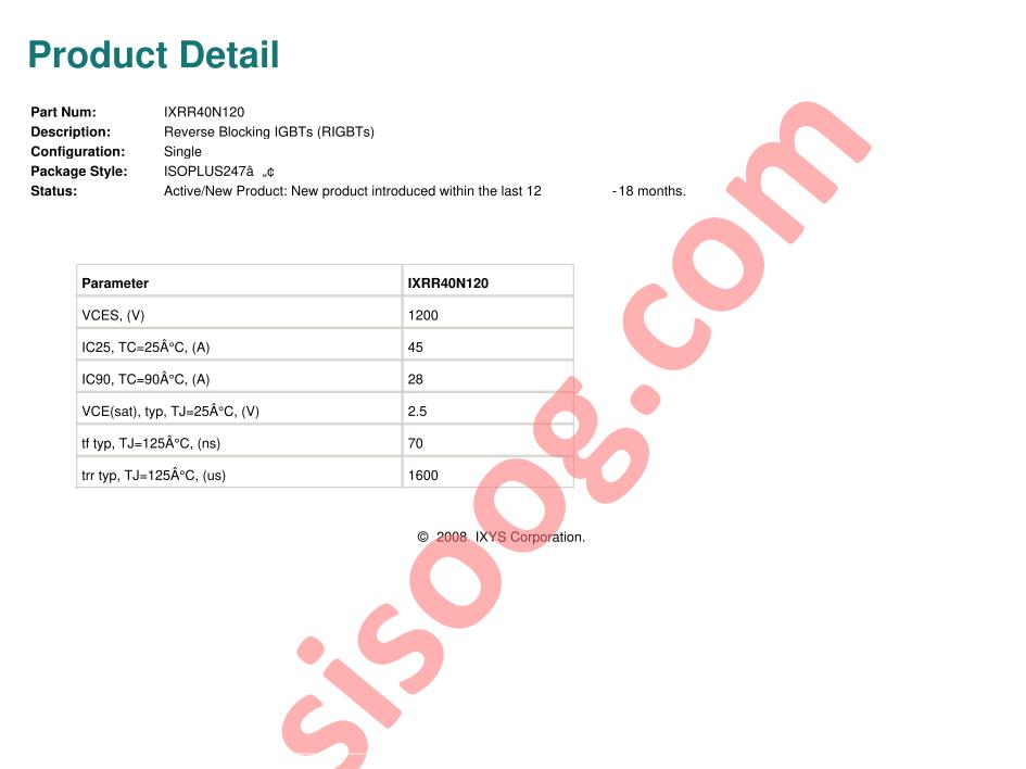 IXRR40N120 Product Detail