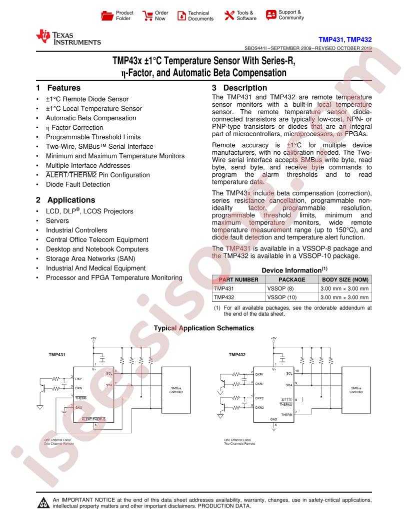 TMP431, TMP432 Datasheet