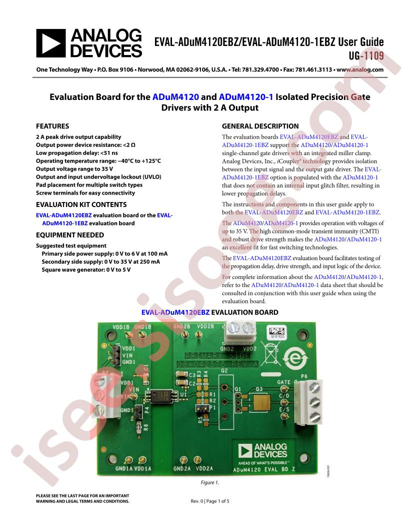 EVAL-ADuM4120(-1)EBZ User Guide