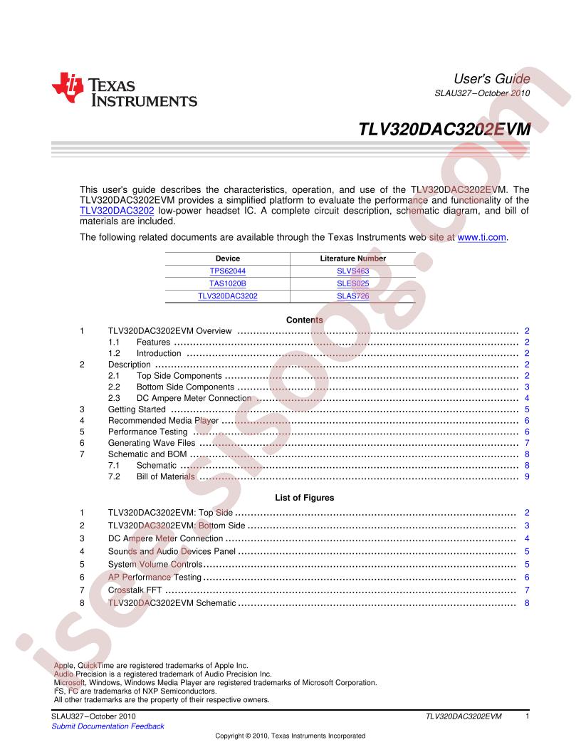 TLV320DAC3202 EVM User Guide