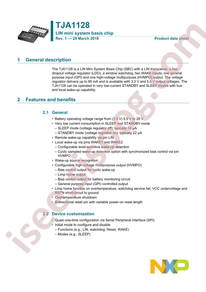 TJA1128 Datasheet