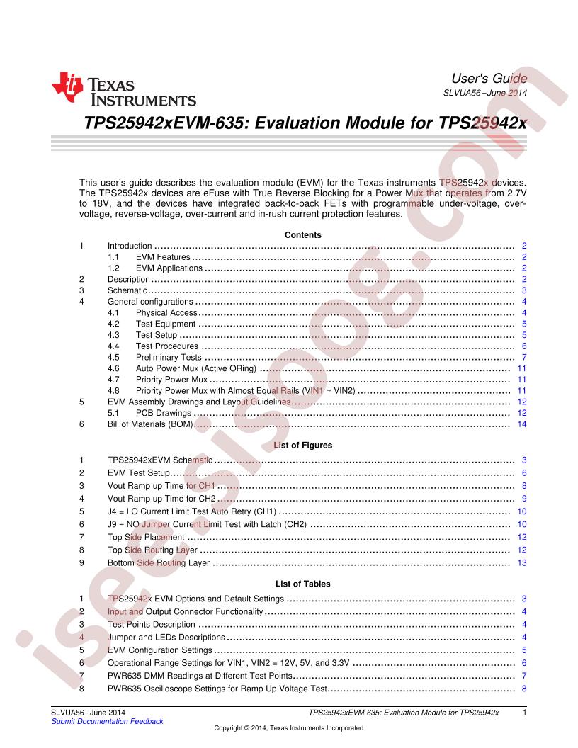 TPS25942xEVM-635 User Guide
