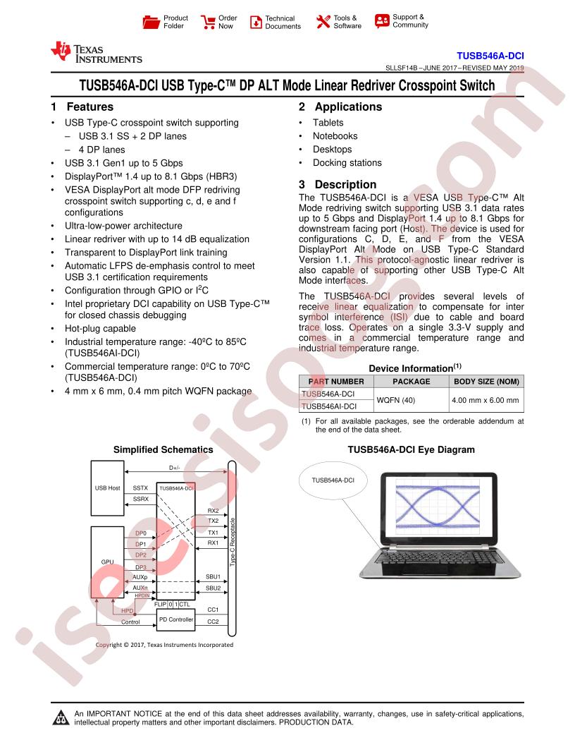 TUSB546A-DCI Datasheet