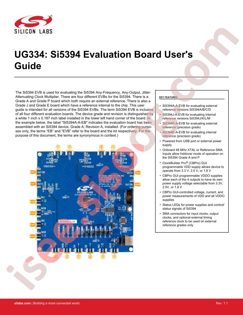 Si5394 Eval Board User Guide