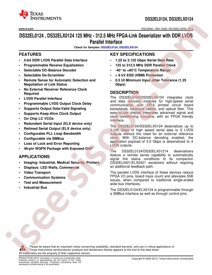 DS32EL(X)0124 Datasheet