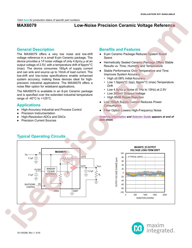 MAX6079 Datasheet