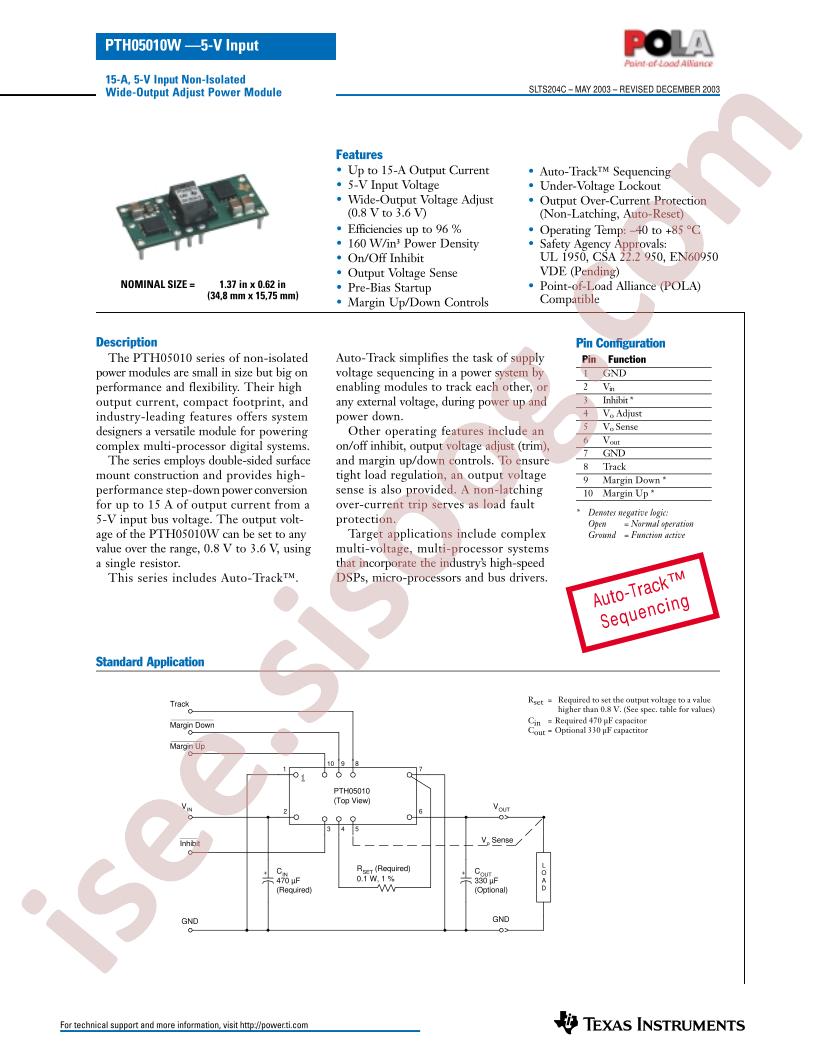 PTH05010W Series