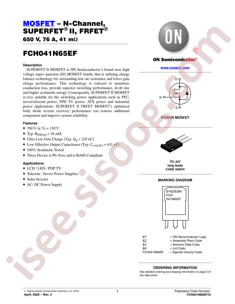 FCH041N65EF